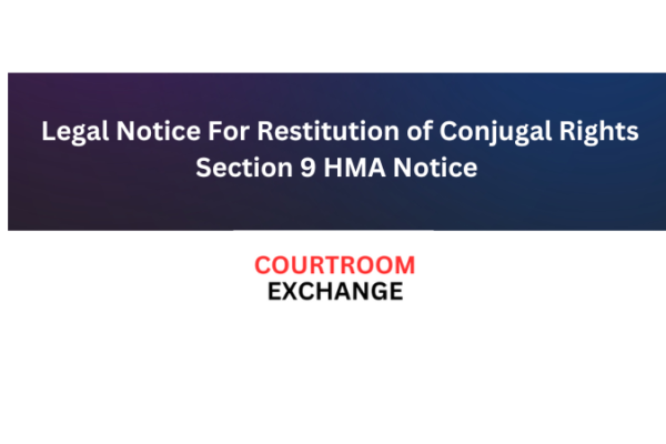 Legal Notice For Restitution of Conjugal Rights