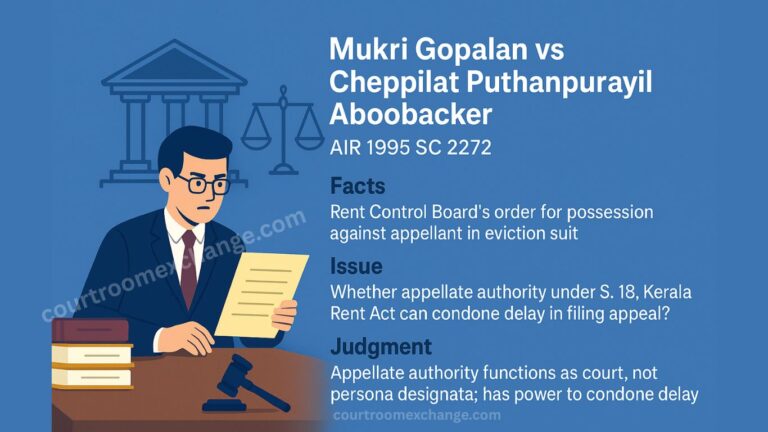 Mukri Gopalan Vs. Cheppilat Puthanpurayil Aboobacker (1995) : Case Brief, Judgement & Key Takeaways